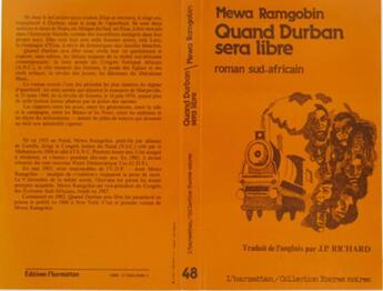 Couverture du livre « Quand Durban sera libre » de Mewa Ramgobin aux éditions L'harmattan