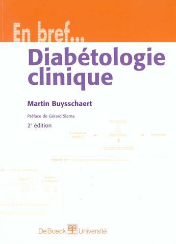 Couverture du livre « Diabetologie clinique » de Buysschaert aux éditions De Boeck