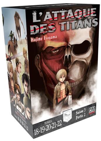 Couverture du livre « L'attaque des titans : coffret Intégrale vol.5 : Tomes 18 à 22 » de Hajime Isayama aux éditions Pika