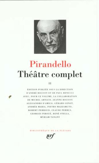 Couverture du livre « Théâtre complet Tome 2 » de Luigi Pirandello aux éditions Gallimard