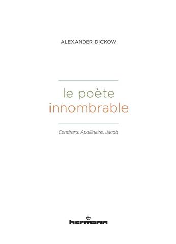 Couverture du livre « Le poète innombrable » de Alexander Dickow aux éditions Hermann