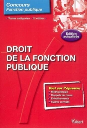 Couverture du livre « Droit de la fonction publique t.108 (2e édition) » de Delemarre M. aux éditions Vuibert