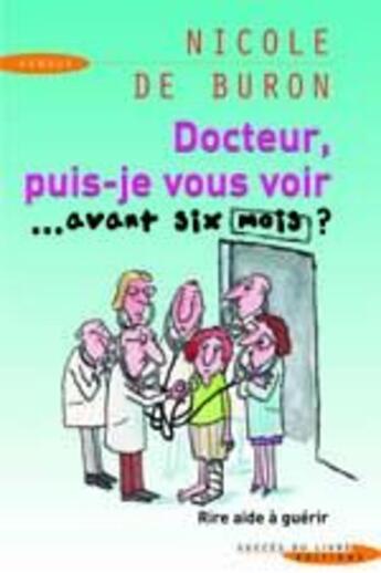 Couverture du livre « Docteur, puis-je vous voir...avant six mois ? » de Nicole De Buron aux éditions Succes Du Livre