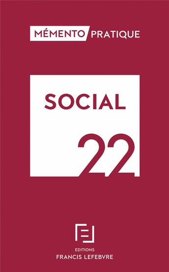 Couverture du livre « Mémento pratique ; social 22 » de  aux éditions Lefebvre