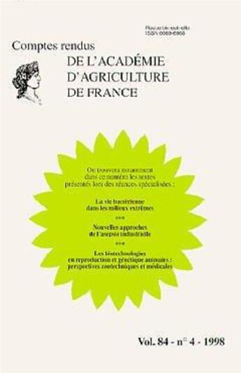 Couverture du livre « La vie bacterienne dans les milieux extremes, nouvelles approches de l'asepsie industrielle... (comp » de  aux éditions Lavoisier Diff