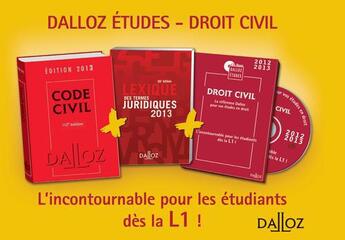 Couverture du livre « Droit civil L1 (édition 2012/2013) » de  aux éditions Dalloz