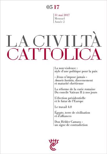 Couverture du livre « La civiltà cattolica ; mai 2017 » de Antonio Spadaro aux éditions Parole Et Silence