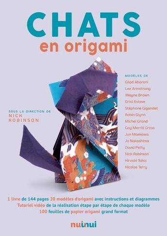 Couverture du livre « Chats en origami » de Nick Robinson aux éditions Nuinui