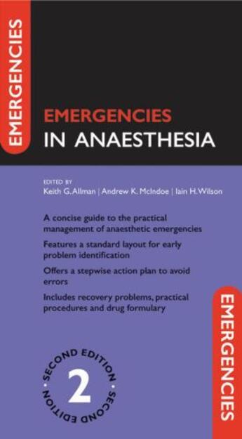 Couverture du livre « Emergencies in Anaesthesia » de Keith Allman aux éditions Editions Racine