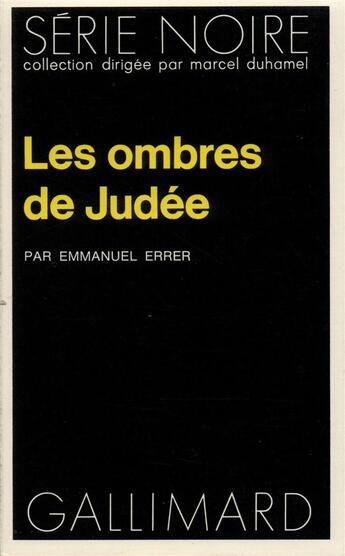 Couverture du livre « Les ombres de Judée » de Emmanuel Errer aux éditions Gallimard