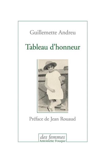 Couverture du livre « Tableau d'honneur » de Guillemette Andreu aux éditions Des Femmes