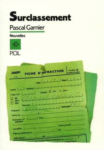 Couverture du livre « Surclassement » de Pascal Garnier aux éditions P.o.l