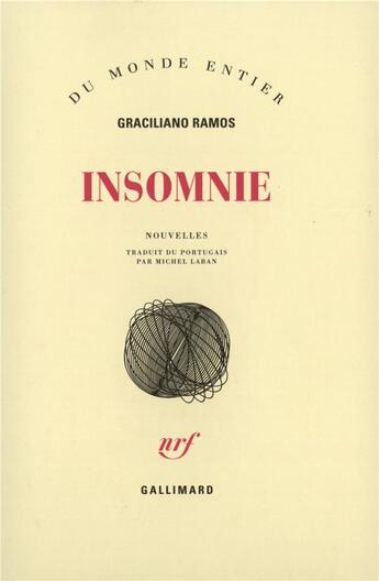 Couverture du livre « Insomnie » de Graciliano Ramos aux éditions Gallimard