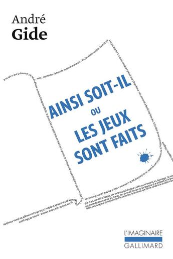 Couverture du livre « Ainsi soit-il ou les jeux sont faits » de Andre Gide aux éditions Gallimard