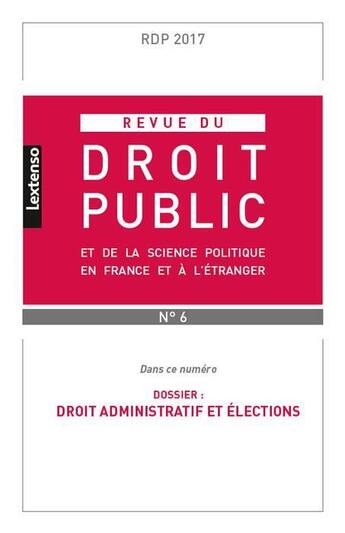 Couverture du livre « Revue du droit public n 3 2017 » de  aux éditions Lgdj