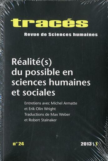 Couverture du livre « Traces, n 24/2013. realite(s) du possible en sciences humaines et so ciales » de Laurent Jeanpierre aux éditions Ens Lyon