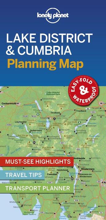 Couverture du livre « Lake district & cumbria planning map 1ed -anglais- » de  aux éditions Lonely Planet France