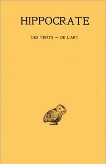 Couverture du livre « Des vents Tome 5 ; 1ère partie » de Hippocrate aux éditions Belles Lettres