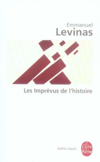 Couverture du livre « Les Imprévus de l'histoire » de Emmanuel Levinas aux éditions Le Livre De Poche