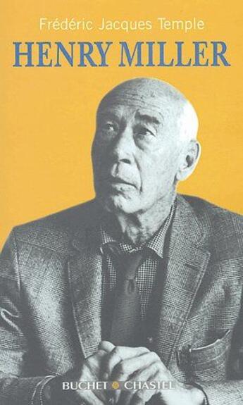 Couverture du livre « Henry miller » de Temple F J. aux éditions Buchet Chastel