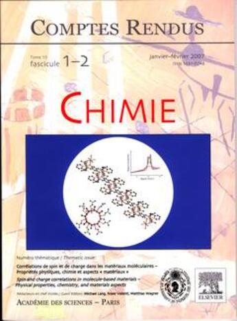 Couverture du livre « Comptes rendus academie des sciences chimie tome 10 fasc 12 janvfev 2007 correlations de spin et de » de Lang aux éditions Lavoisier Diff