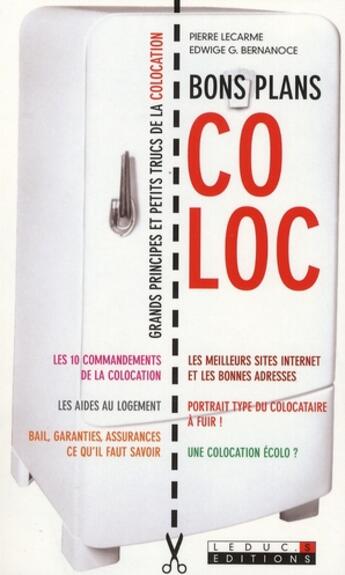 Couverture du livre « Les bons plans coloc » de Pierre Lecarme aux éditions Leduc