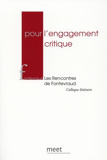 Couverture du livre « Pour l'engagement critique » de  aux éditions Verdier