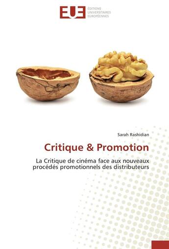 Couverture du livre « Critique & promotion » de Rashidian-S aux éditions Editions Universitaires Europeennes