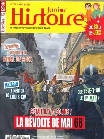 Couverture du livre « Histoire junior n 74 mai 68 - mai 2018 » de  aux éditions Histoire Junior