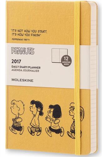 Couverture du livre « Agenda 2017 peanuts journalier grand format jaune » de  aux éditions Moleskine