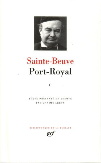 Couverture du livre « Port-Royal t.2 » de Sainte-Beuve aux éditions Gallimard