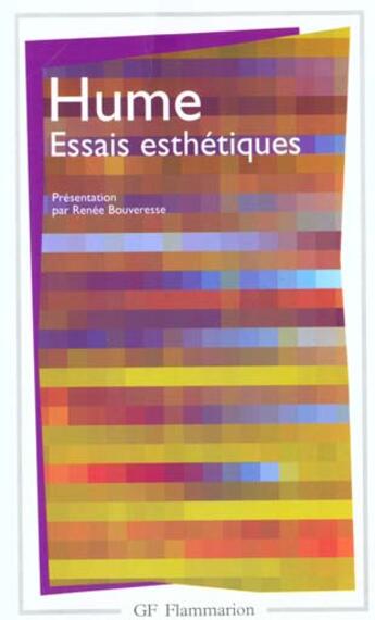 Couverture du livre « Essais esthetiques » de David Hume aux éditions Flammarion