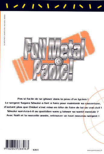 Couverture du livre « Full metal panic Tome 8 » de Shouji Gatou aux éditions Panini