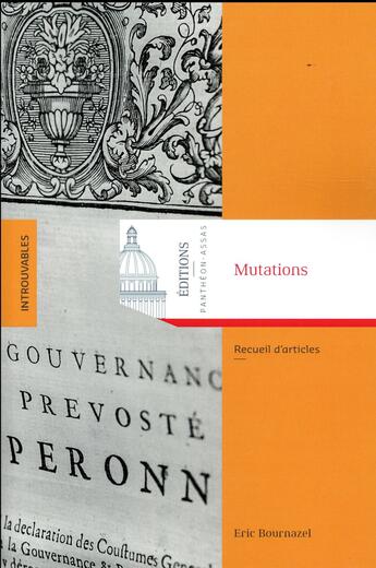 Couverture du livre « Mutations » de Eric Bournazel aux éditions Pantheon-assas