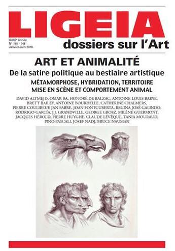 Couverture du livre « Ligeia n 145-148 art et animalite janvier/juin 2016 » de  aux éditions Revue Ligeia