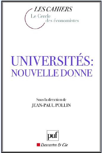 Couverture du livre « Universités : nouvelle donne » de Jean-Paul Pollin aux éditions Puf