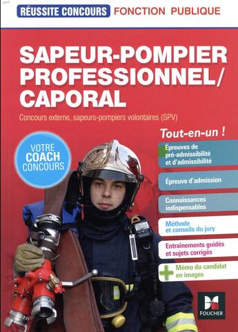 Couverture du livre « Sapeur-pompier professionnel /caporal (édition 2018) » de Joel Francois aux éditions Foucher