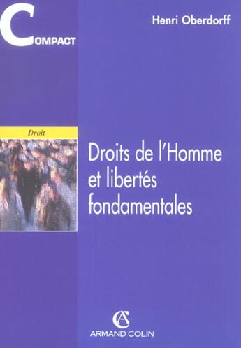 Couverture du livre « Droits De L'Homme Et Libertes Fondamentales - 1e Ed » de Oberdorff-H aux éditions Sirey