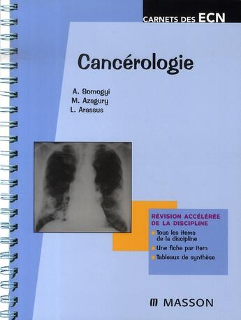 Couverture du livre « Cancérologie » de Somogyi-A aux éditions Elsevier-masson