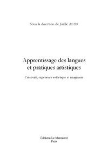 Couverture du livre « Apprentissage des langues et pratiques artistiques » de Aden-J aux éditions Le Manuscrit