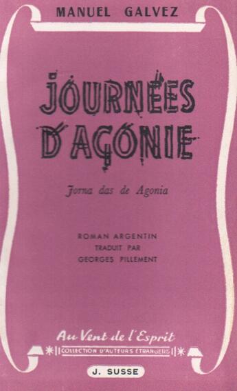 Couverture du livre « Journées d'agonie » de Manuel Galvez aux éditions Nel