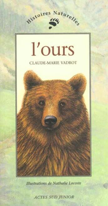 Couverture du livre « L'ours » de Vadrot/Locoste aux éditions Actes Sud