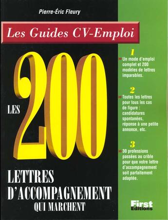 Couverture du livre « 200 Lettres D'Accompagnement Qui Marchent » de Pierre-Eric Fleury aux éditions First