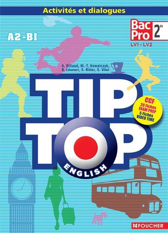 Couverture du livre « Tip-Top English Seconde Bac Pro Cd Audio » de Billaud-A aux éditions Foucher