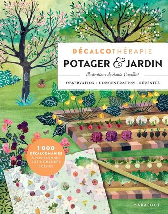 Couverture du livre « Décalcothérapie potager & jardins » de Sonia Cavallini aux éditions Marabout