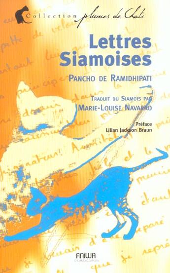 Couverture du livre « Lettres Siamoises » de Marie-Louise Navarro aux éditions Aniwa