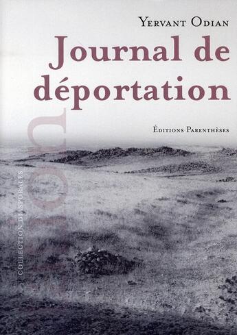 Couverture du livre « Journal de déportation » de Odian/Yervant aux éditions Parentheses