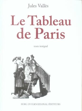 Couverture du livre « Le tableau de paris » de Berg Internatio aux éditions Berg International