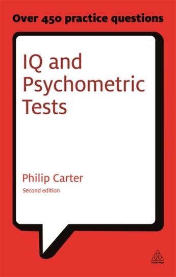 Couverture du livre « IQ AND PSYCHOMETRIC TESTS » de Philip Carter aux éditions Kogan Page