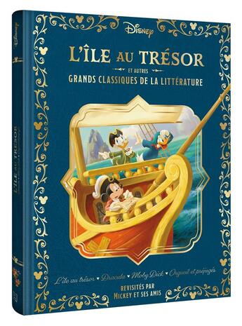 Couverture du livre « L'île au trésor et autres grands classiques de la littérature : l'île au trésor - Dracula - Moby Dick - Orgueil et préjugés » de Disney aux éditions Disney Hachette